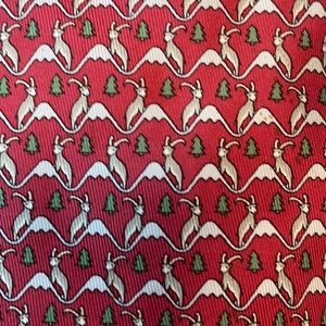 Hermes Christmas Tie. Mountain Goat/Pine Tree